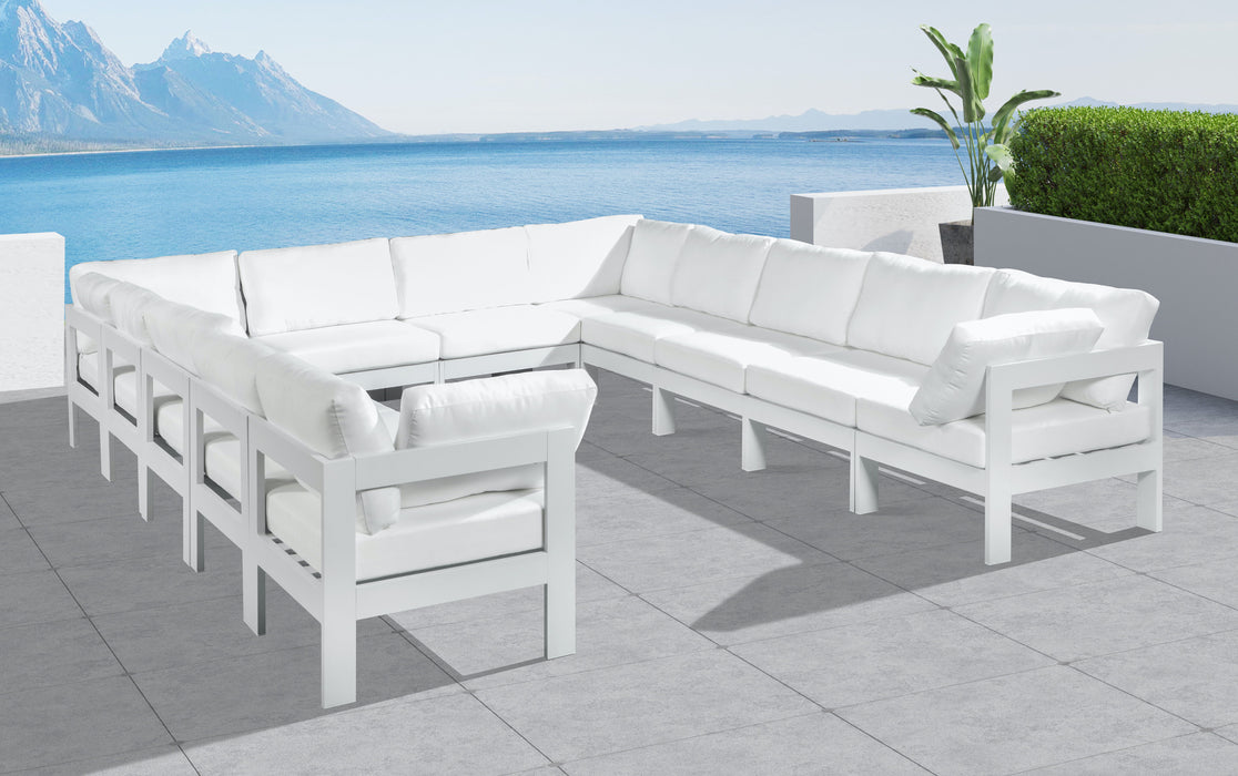 Nizuc - Outdoor Patio 12 Piece Modular Sectional With White Frame