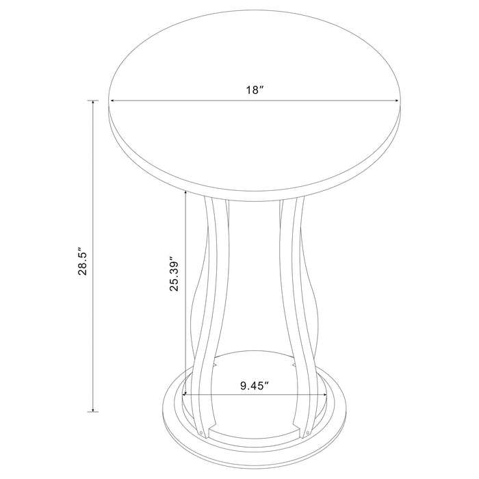 Elton Round Faux Marble Top Plant Stand Brown
