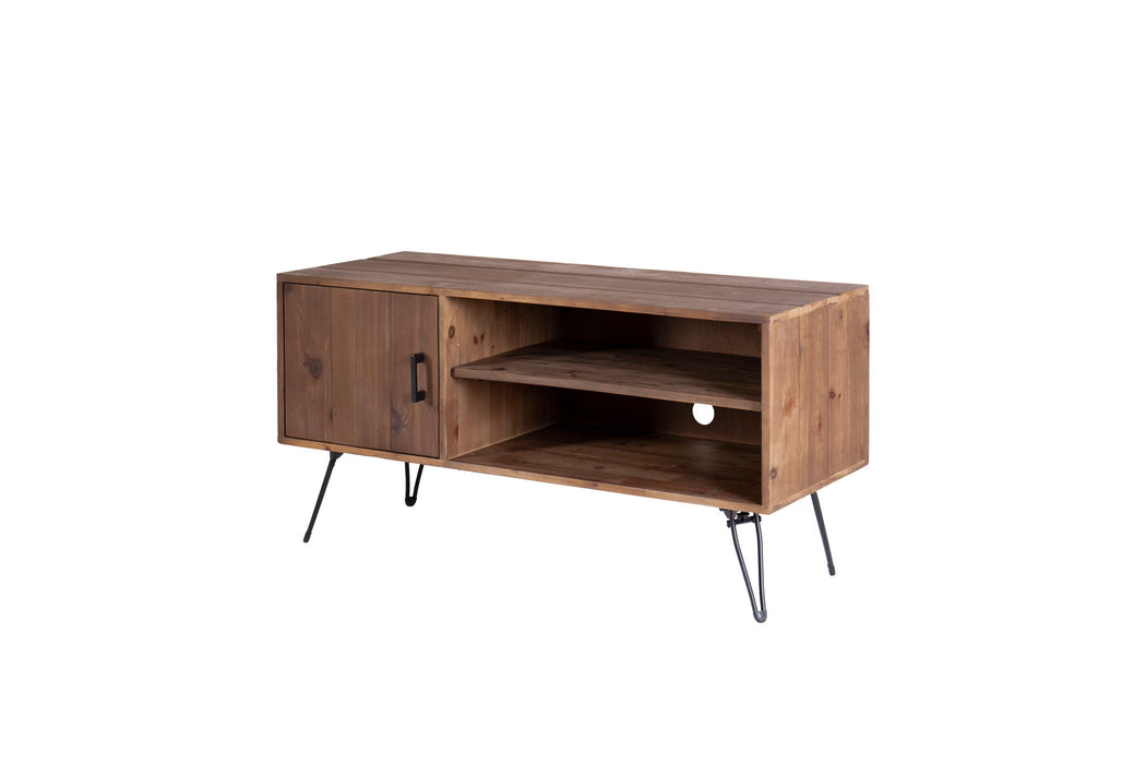 Modern vintage reclaimed wood TV stand by Giga with natural finish, featuring a simple design for living room media storage.