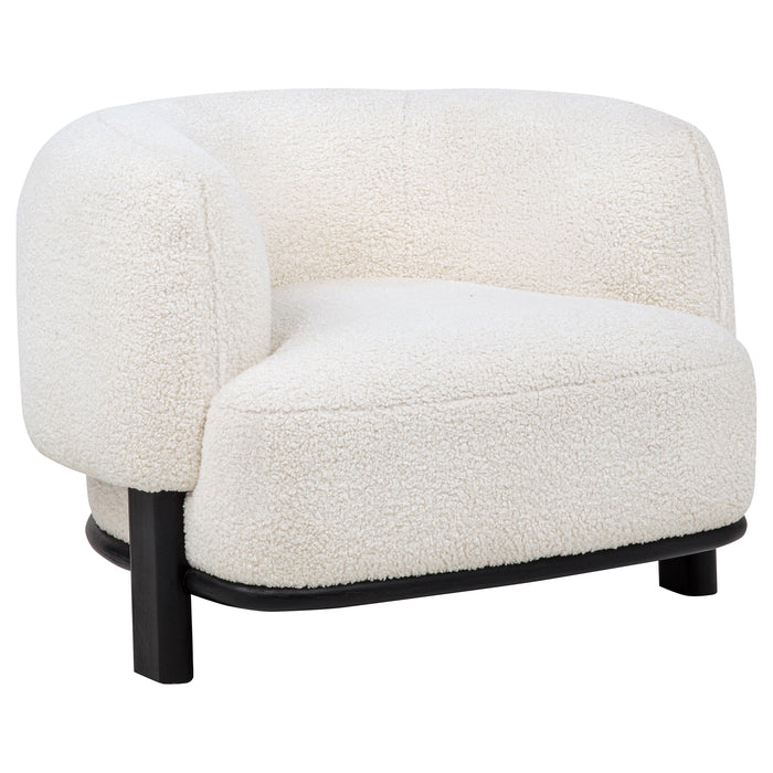 Lawler Upholstered Barrel Back Accent Chair Ivory and Black