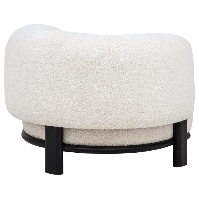 Lawler Upholstered Barrel Back Accent Chair Ivory and Black