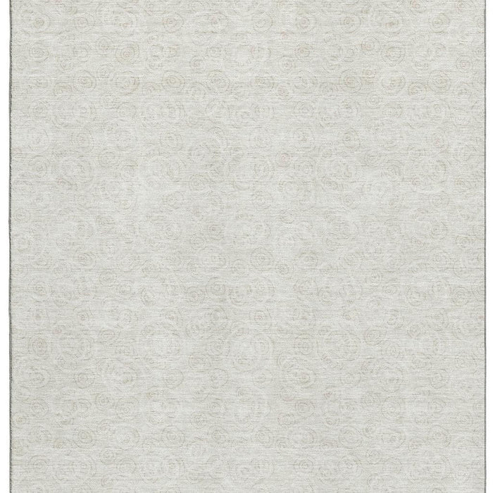 8' X 10' Polka Dot Washable Area Rug With UV Protection - Ivory And Beige