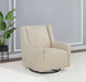 CoasterEveryday Serra sandy beige full-circle swivel glider chair with shelter arms