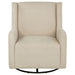 CoasterEveryday Serra sandy beige full-circle swivel glider chair with shelter arms