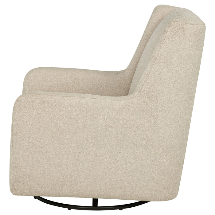 Serra Full-Circle Swivel Glider Chair with Shelter Arms Sandy Beige