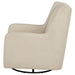 Serra full-circle swivel glider chair with shelter arms in sandy beige by CoasterEveryday