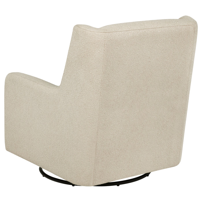 Serra Full-Circle Swivel Glider Chair with Shelter Arms Sandy Beige