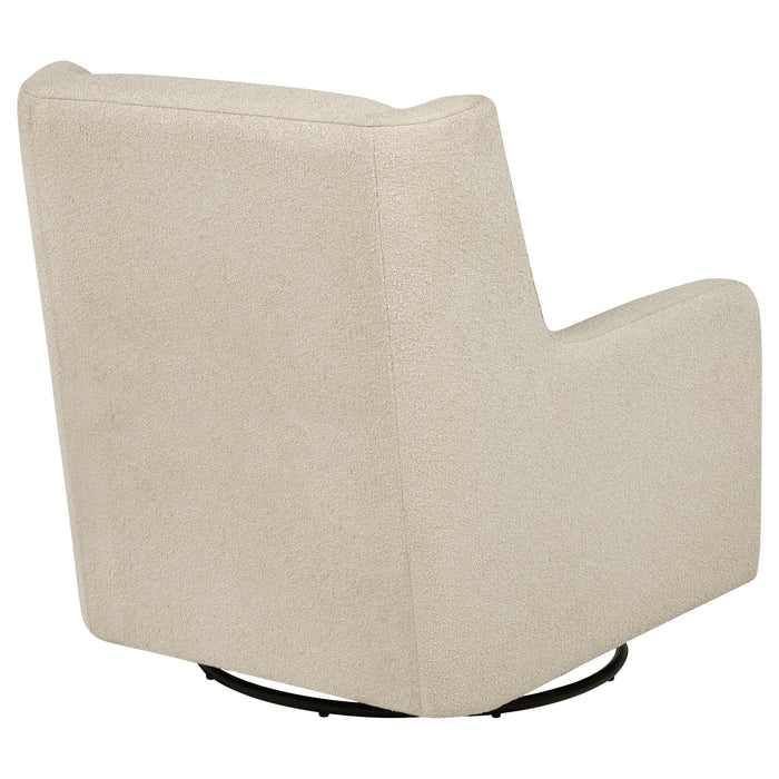 CoasterEveryday Serra sandy beige full-circle swivel glider chair with shelter arms