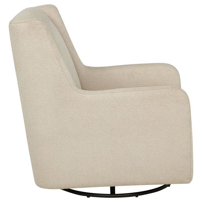 Serra Full-Circle Swivel Glider Chair with Shelter Arms Sandy Beige