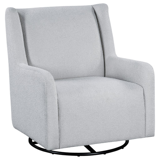 Serra full-circle swivel glider chair with shelter arms in dove grey by CoasterEveryday