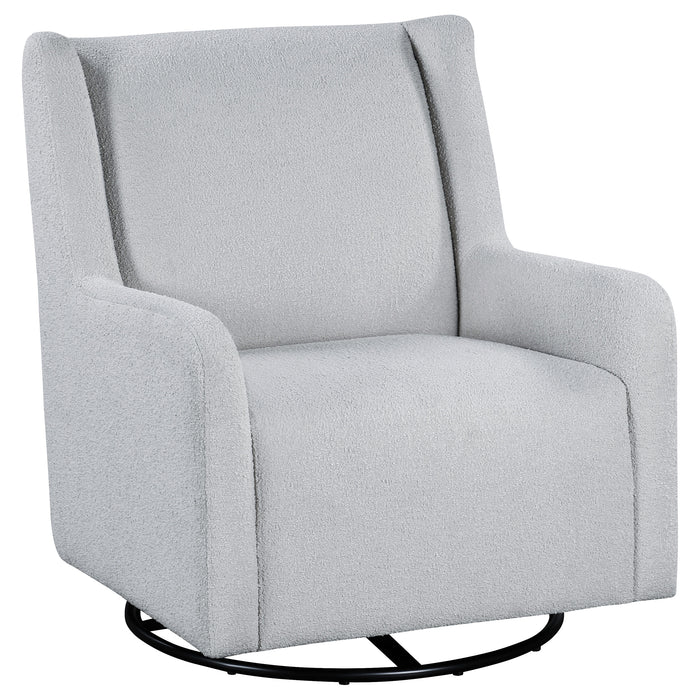 Serra Full-Circle Swivel Glider Chair with Shelter Arms Dove Grey