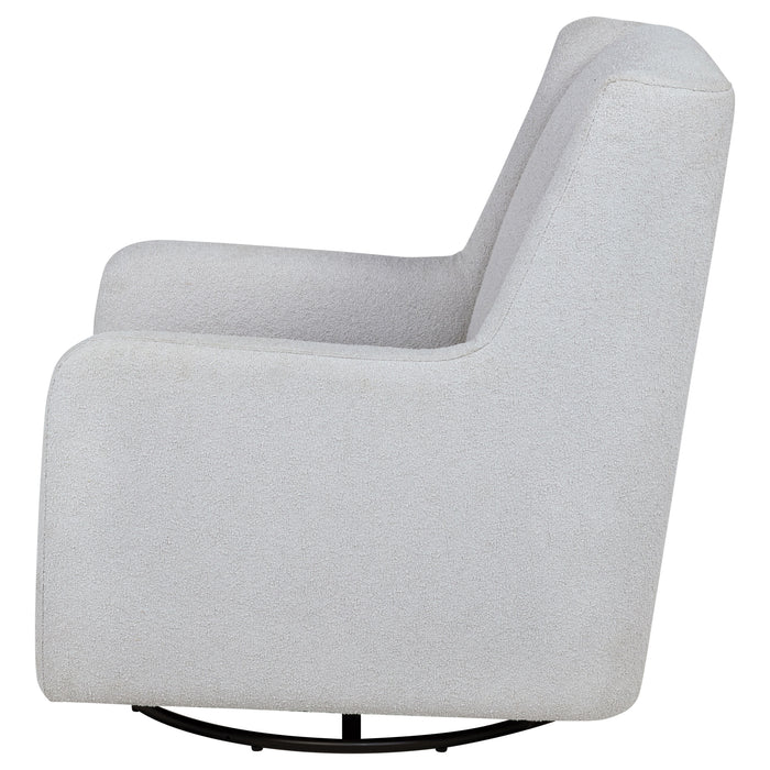CoasterEveryday Serra dove grey full-circle swivel glider chair with shelter arms