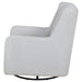 CoasterEveryday Serra dove grey full-circle swivel glider chair with shelter arms