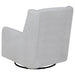 Serra CoasterEveryday full-circle swivel glider chair with shelter arms in dove grey upholstery