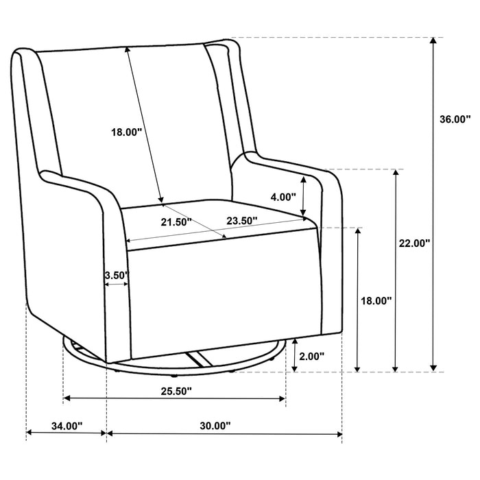 Serra Full-Circle Swivel Glider Chair with Shelter Arms Dove Grey