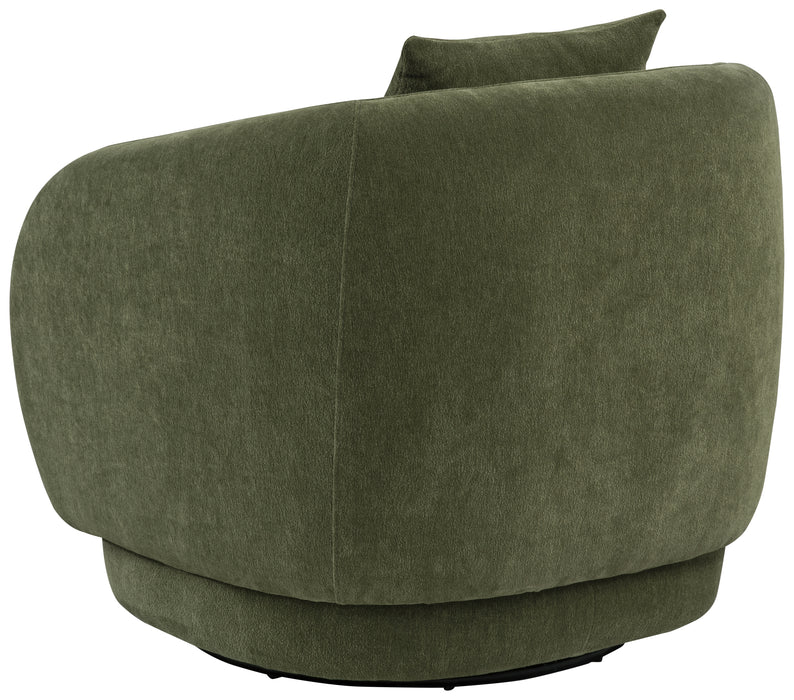 Green Arnaud chenille upholstered swivel accent chair by CoasterEveryday