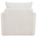 Ivory Sarco corduroy upholstered swivel accent arm chair with wooden legs, modern furniture piece from CoasterEveryday.
