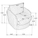 Ivory Sarco corduroy swivel accent arm chair with upholstered armrests and wooden legs, designed for modern living spaces.