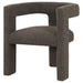 CoasterEveryday Petra boucle upholstered accent side chair in chocolate brown viewed against a plain background