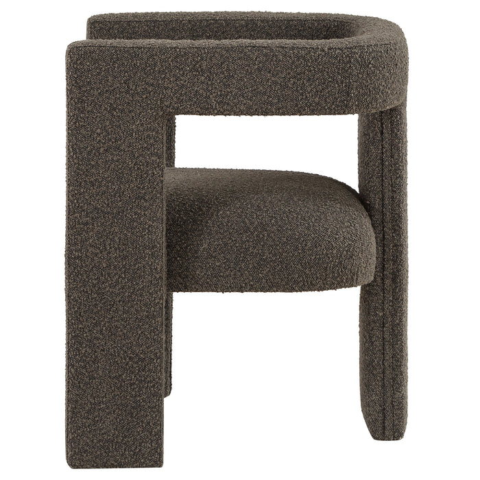 Petra boucle upholstered accent side chair in chocolate brown by CoasterEveryday