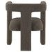 CoasterEveryday Petra boucle upholstered accent side chair in chocolate brown with curved back and black legs