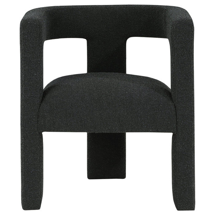 Petra Boucle upholstered accent side chair in black by CoasterEveryday