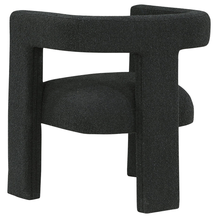 Petra boucle upholstered accent side chair in black by CoasterEveryday