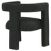 CoasterEveryday Petra boucle upholstered accent side chair in black with curved back and cushioned seat