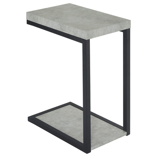 CoasterEveryday Beck C-Shape engineered wood sofa side table in cement finish