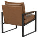 CoasterEveryday Rosalind upholstered track arm accent chair in brown fabric and tapered legs