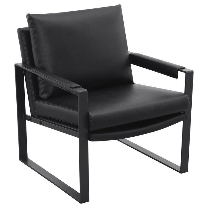 Rosalind black upholstered track arm accent chair by CoasterEveryday