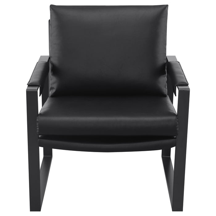 Rosalind upholstered track arm accent chair in black by CoasterEveryday