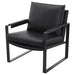 CoasterEveryday Rosalind upholstered track arm accent chair in black fabric with modern streamlined design