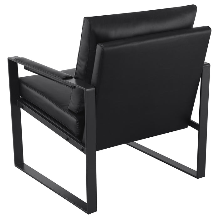 Rosalind upholstered track arm accent chair in black by CoasterEveryday