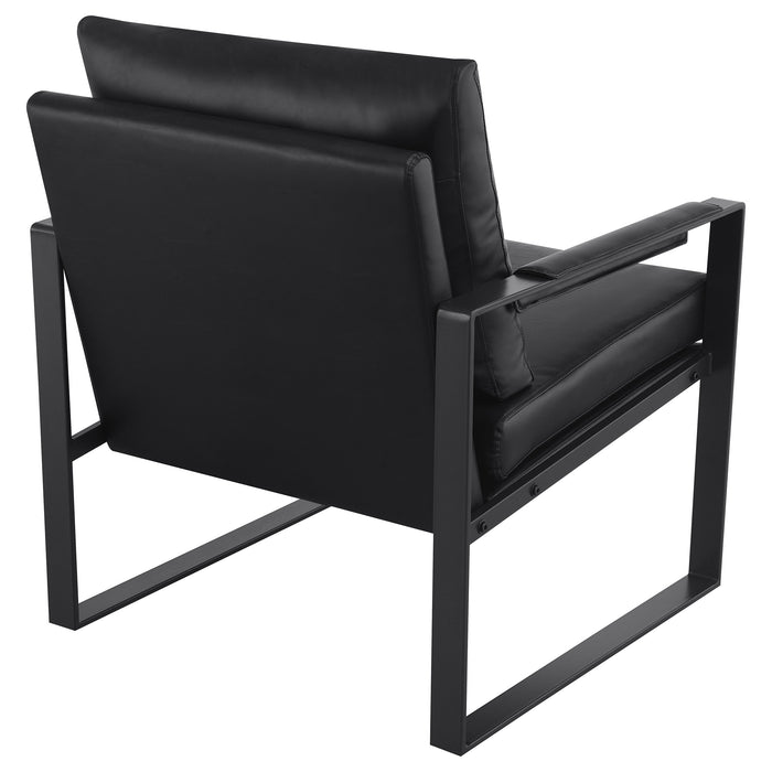 Rosalind upholstered track arm accent chair in black by CoasterEveryday
