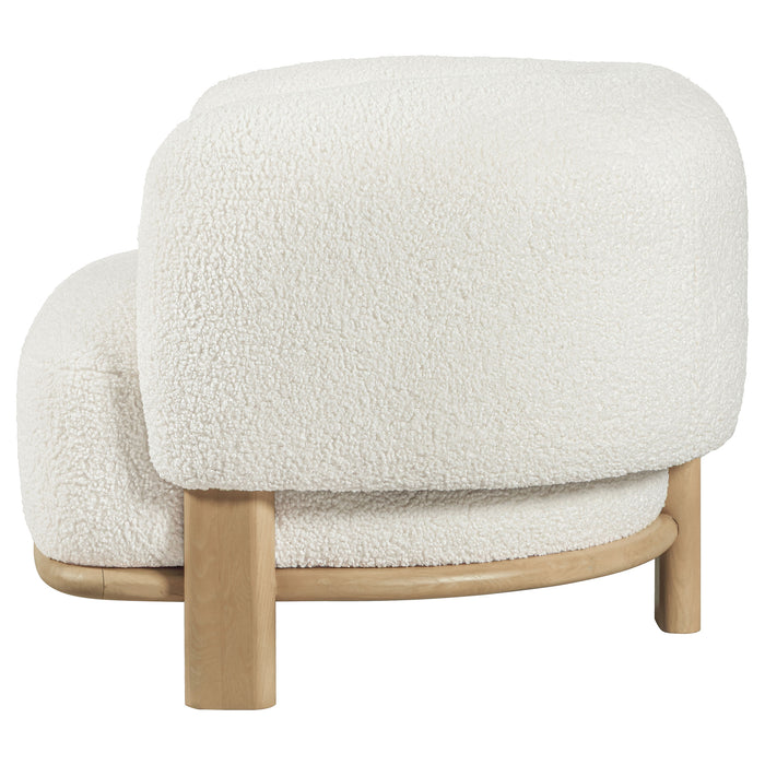 Lawler upholstered barrel back accent chair in ivory and natural by CoasterEveryday
