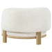CoasterEveryday Lawler upholstered barrel back accent chair in ivory with natural wood legs