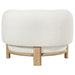 Lawler upholstered barrel back accent chair in ivory fabric with natural wood legs by CoasterEveryday