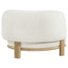 CoasterEveryday Lawler upholstered barrel back accent chair in ivory with natural wood legs