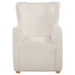 Thornton ivory faux fur upholstered wingback lounge accent chair by CoasterEveryday