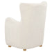 Thornton ivory faux fur upholstered wingback lounge accent chair by CoasterEveryday