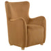 CoasterEveryday Thornton cognac velvet upholstered wingback lounge accent chair with high back and curved arms