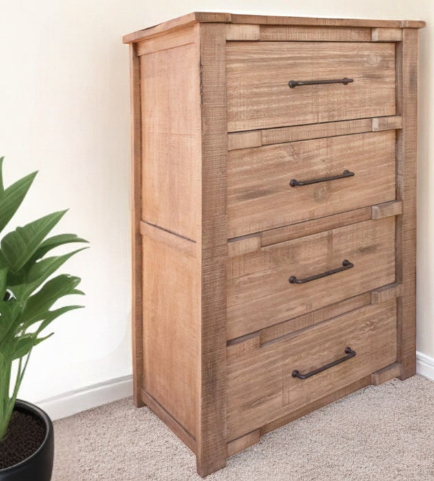 Solid Wood 4 Drawer Chest - Natural