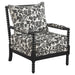 Blanchett traditional floral upholstered bobbin accent chair in black by CoasterEveryday