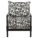 Blanchett traditional floral upholstered bobbin accent chair in black by CoasterEveryday