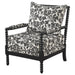 Blanchett traditional floral upholstered bobbin accent chair in black by CoasterEveryday