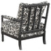 Blanchett traditional floral upholstered bobbin accent chair in black by CoasterEveryday