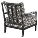 Blanchett traditional floral upholstered bobbin accent chair in black by CoasterEveryday