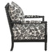 Blanchett traditional floral upholstered bobbin accent chair in black by CoasterEveryday