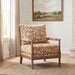 Blanchett upholstered bobbin accent chair in apricot fabric with distressed brown wood frame by CoasterEveryday